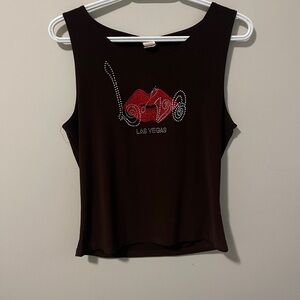 Vintage Las Vegas Love LV Bedazzled Top Small/Medium